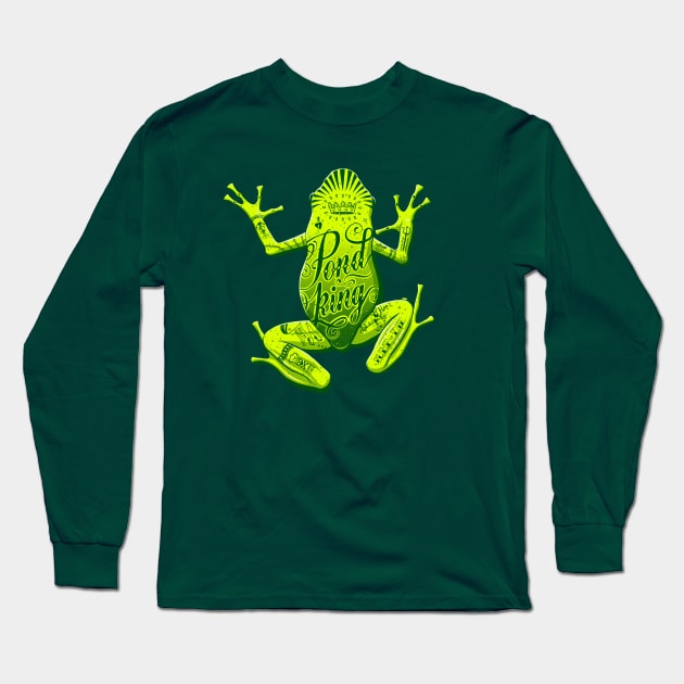 Pond King Long Sleeve T-Shirt by victorcalahan